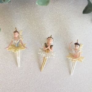 NIB Vintage Snowflake Ballet Miniature Hallmark Keepsake Ornaments (Set of 3)